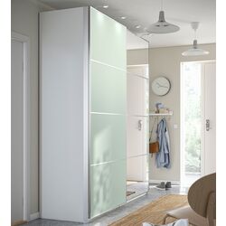 Dulap-cupe Ikea Pax/Mehamn/Auli rafturi/bare/cosuri/oglinda 200x66x236 (Alb/Verde deschis)