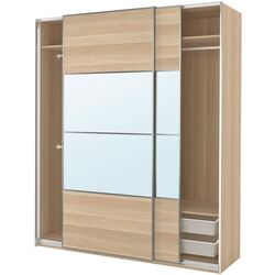 Dulap-cupe Ikea Pax/Mehamn/Auli rafturi/bare/cosuri/oglinda 200x66x236 (Aspect Stejar Antichizat) Thumb