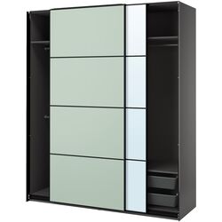 Dulap-cupe Ikea Pax/Mehamn/Auli rafturi/bare/cosuri/oglinda 200x66x236 (Gri inchis/Verde deschis) Thumb