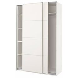 Dulap-cupe Ikea Pax/Mehamn rafturi/bara/2 fete 150x66x236 (Alb) Thumb