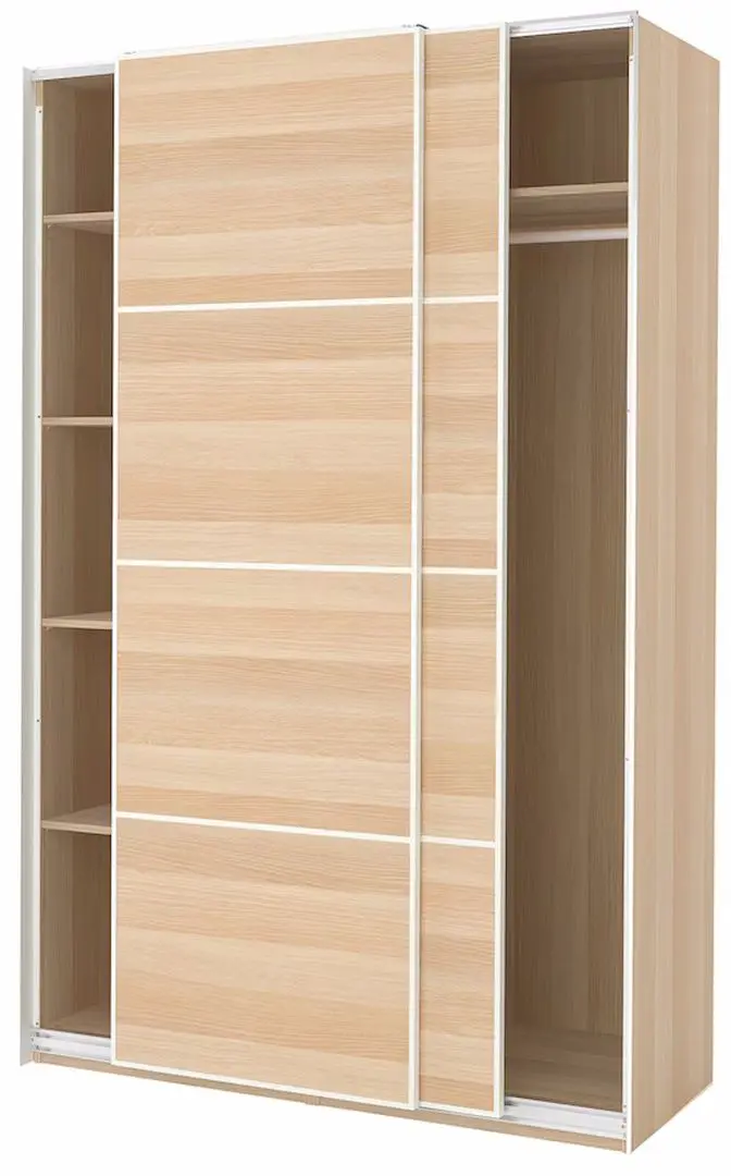 Dulap-cupe Ikea Pax/Mehamn rafturi/bara/2 fete 150x66x236 (Aspect Stejar Antichizat)