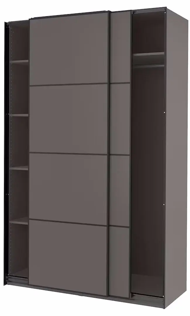 Dulap-cupe Ikea Pax/Mehamn rafturi/bara/2 fete 150x66x236 (Alb)