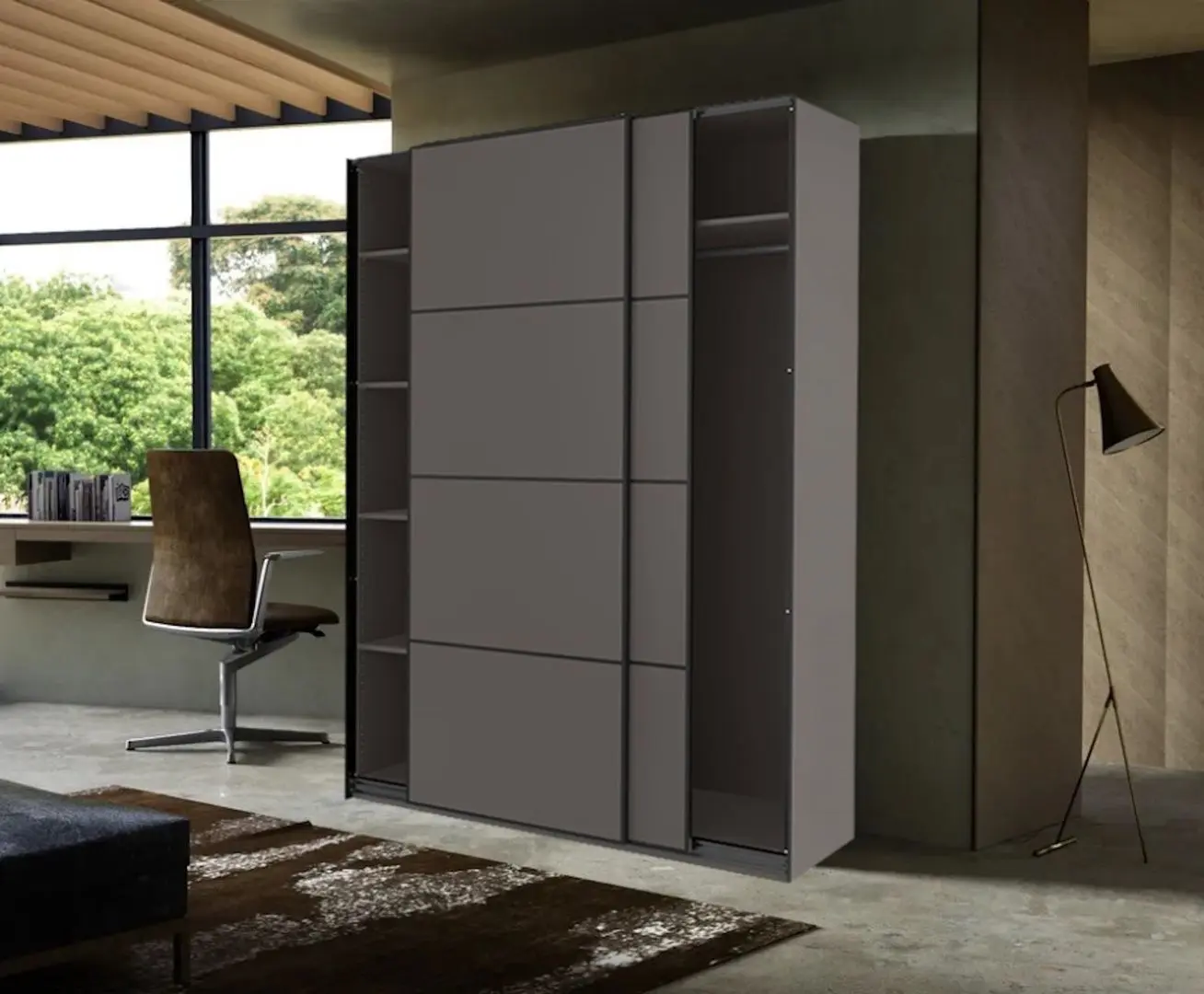 Dulap-cupe Ikea Pax/Mehamn rafturi/bara/2 fete 150x66x236 (Alb)