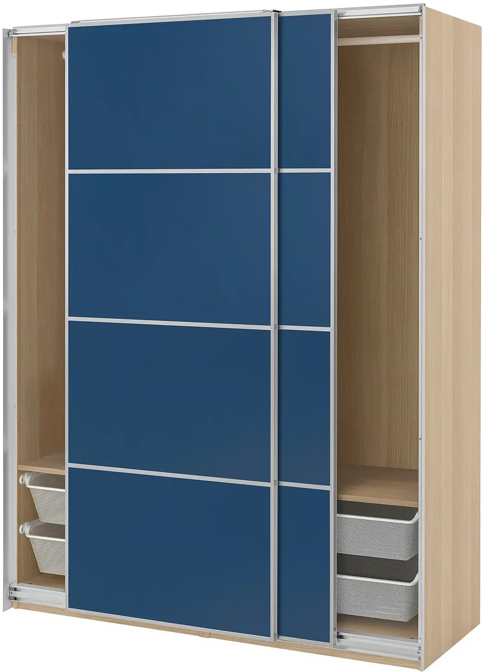 Dulap-cupe Ikea Pax/Mehamn rafturi/bare/cosuri 150x66x201 (Aspect Stejar Antichizat/Albastru) - 3