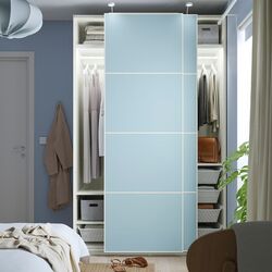 Dulap-cupe Ikea Pax/Mehamn rafturi/bare/cosuri 150x66x236 (Alb/Bleu) Thumb