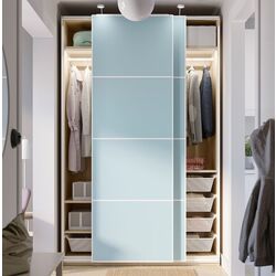 Dulap-cupe Ikea Pax/Mehamn rafturi/bare/cosuri 150x66x236 (Aspect Stejar Antichizat/Bleu) Thumb
