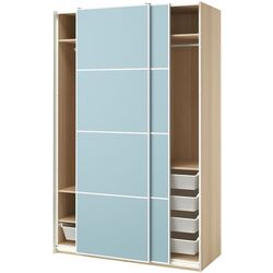 Dulap-cupe Ikea Pax/Mehamn rafturi/bare/cosuri 150x66x236 (Aspect Stejar Antichizat/Bleu) Thumb