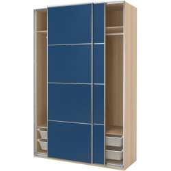 Dulap-cupe Ikea Pax/Mehamn rafturi/bare/cosuri 150x66x236 (Aspect Stejar Antichizat/Albastru) Thumb
