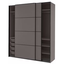 Dulap-cupe Ikea Pax/Mehamn rafturi/bare/cosuri/2 fete 200x66x236 (Gri Inchis) Thumb