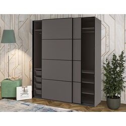 Dulap-cupe Ikea Pax/Mehamn rafturi/bare/cosuri/2 fete 200x66x236 (Gri Inchis)