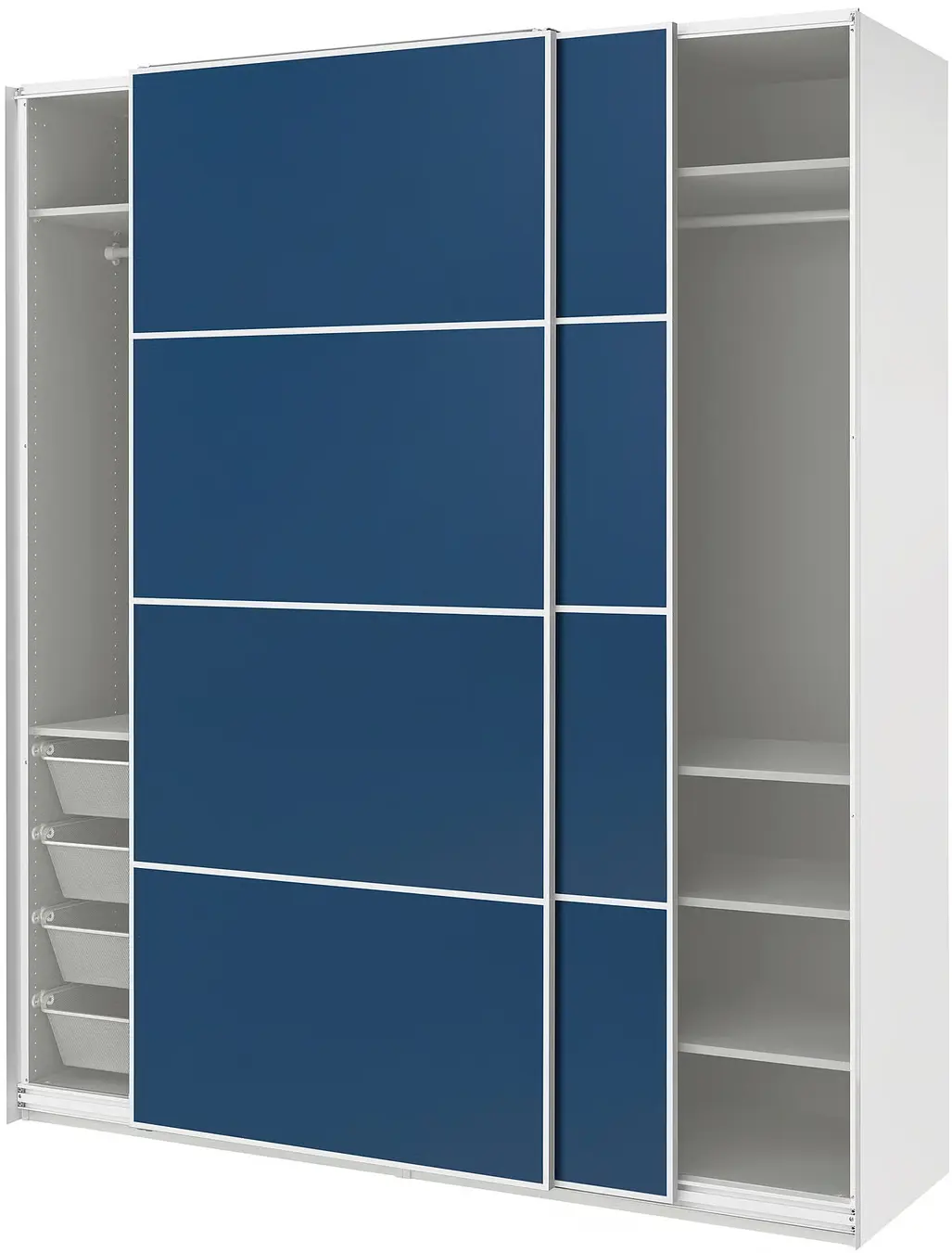 Dulap-cupe Ikea Pax/Mehamn rafturi/bare/cosuri 200x66x236 (Alb/Albastru) - 3