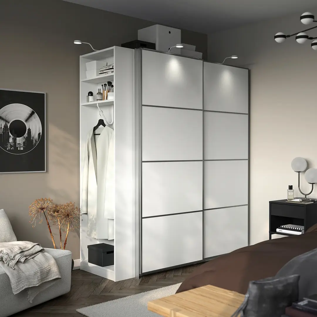 Dulap-cupe Ikea Pax/Mehamn rafturi/bare/cosuri/etajera 170x66x201 (Alb)