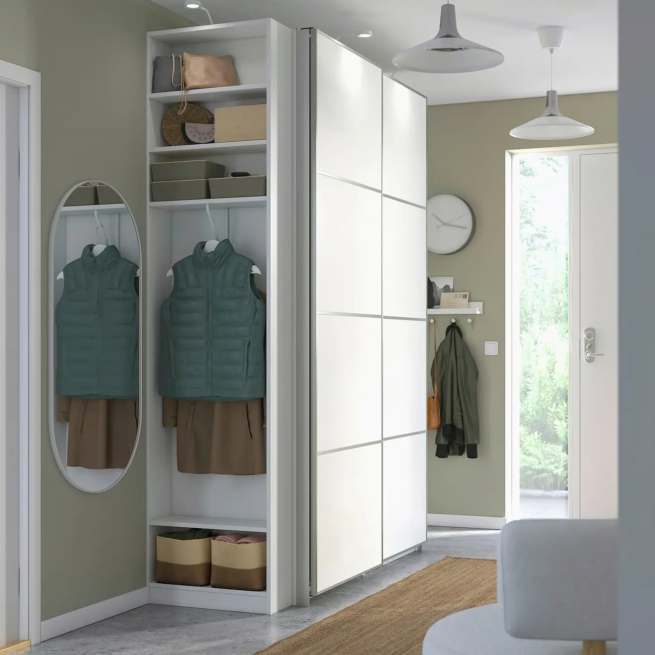 Dulap-cupe Ikea Pax/Mehamn rafturi/bare/cosuri/etajera 170x66x236 (Alb) - 3