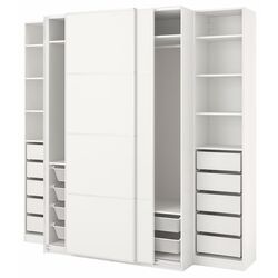 Dulap-cupe Ikea Pax/Mehamn rafturi/bare/cosuri/sertare/2 fete 250x66x236 (Alb) Thumb