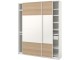 Dulap-cupe Ikea Pax/Mehamn rafturi/bare/sertar 200x44x236 (Alb/Aspect Stejar Antichizat)