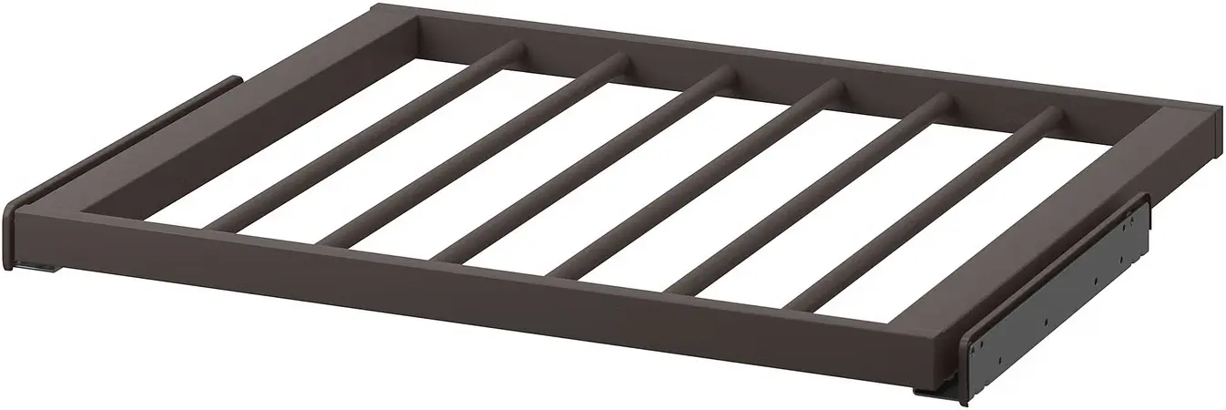 Dulap-cupe Ikea Pax/Mehamn rafturi/bare/sertare 150x66x236 (Gri inchis/Negru/Nuc) - 7