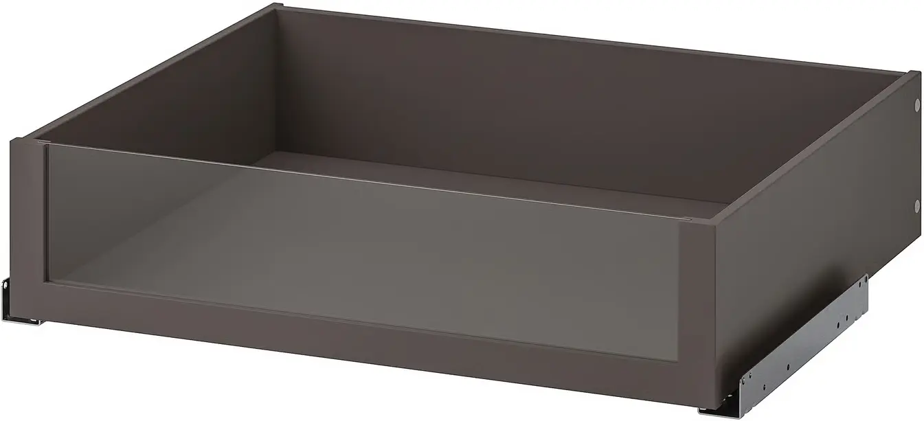 Dulap-cupe Ikea Pax/Mehamn rafturi/bare/sertare 150x66x236 (Gri inchis/Negru/Nuc) - 8