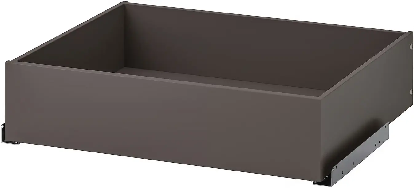 Dulap-cupe Ikea Pax/Mehamn rafturi/bare/sertare 150x66x236 (Gri inchis/Negru/Nuc) - 9