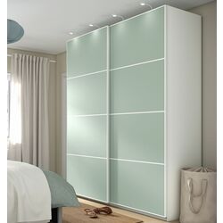 Dulap-cupe Ikea Pax/Mehamn rafturi/bare/sertare 200x66x236 (Alb/Verde deschis)