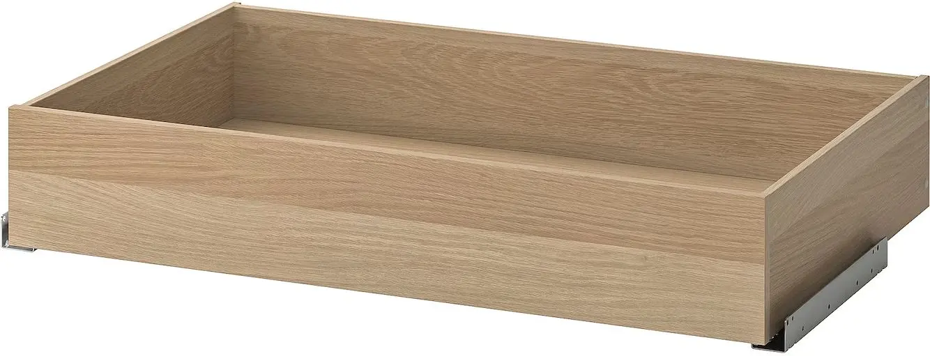 Dulap-cupe Ikea Pax/Mehamn rafturi/bare/sertare 200x66x236 (Aspect Stejar Antichizat/Verde deschis)