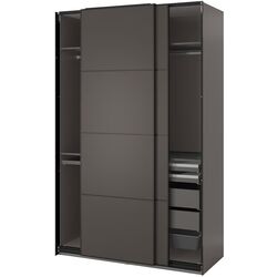 Dulap-cupe Ikea Pax/Mehamn rafturi/bare/sertare/cos 150x66x236 (Gri inchis) Thumb