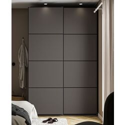 Dulap-cupe Ikea Pax/Mehamn rafturi/bare/sertare/cos 150x66x236 (Gri inchis)