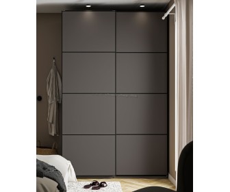 Шкаф-купе Ikea Pax/Mehamn полки/штанги/ящики/корзина 150x66x236 (Тёмно-серый)