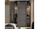 Шкаф-купе Ikea Pax/Mehamn полки/штанги/ящики/корзина 150x66x236 (Тёмно-серый)