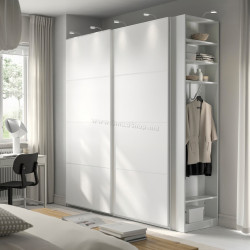 Dulap-cupe Ikea Pax/Mehamn rafturi/bare/sertare/etajera 220x66x236 (Alb)