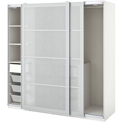 Dulap-cupe Ikea Pax/Svartisdal rafturi/bare/sertare/cosuri 200x66x201 (Alb/Alb Aspect Hartie) Thumb