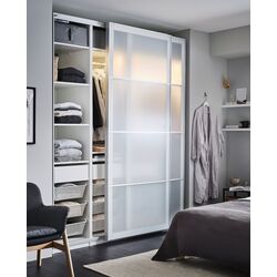 Dulap-cupe Ikea Pax/Svartisdal rafturi/bare/sertare/cosuri 200x66x201 (Alb/Alb Aspect Hartie)