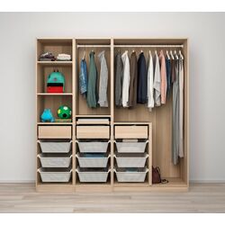 Dulap-cupe Ikea Pax/Svartisdal rafturi/bare/sertare/cosuri 200x66x201 (Aspect Stejar Antichizat/Alb Aspect Hartie) Thumb