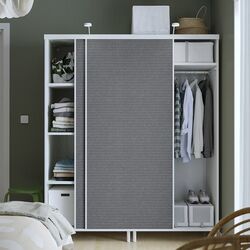 Dulap-cupe Ikea Platsa 160x57x191 (Alb Larkollen/Gri Inchis) Thumb