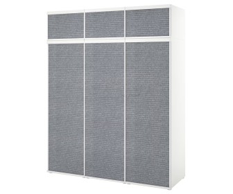 Шкаф-купе Ikea Platsa 6 дверей 180x57x221 (Ларколлен Белый/Темно-серый)