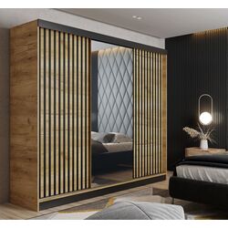 Dulap-cupe Prime Furniture Malani 200x205x59 (Craft Oak Golden/Black)