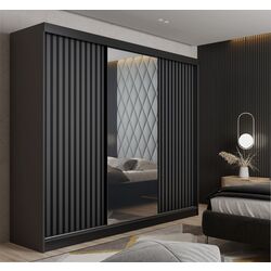 Dulap-cupe Prime Furniture Malani 200x205x59 (Graphite/Black)