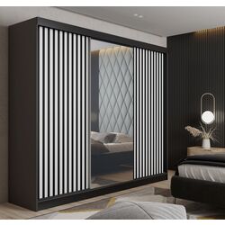 Dulap-cupe Prime Furniture Malani 200x205x59 (Graphite/White/Black)