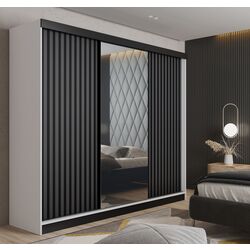 Dulap-cupe Prime Furniture Malani 200x205x59 (White/Graphite/Black)