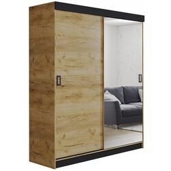 Dulap-cupe Prime Furniture Retro 1 138x205x59 (Craft Oak Golden/Black) Thumb