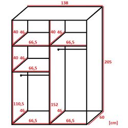 Dulap-cupe Prime Furniture Retro 1 138x205x59 (Graphite/Black) Thumb