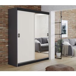 Dulap-cupe Prime Furniture Retro 1 138x205x59 (Graphite/White/Black)