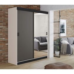 Dulap-cupe Prime Furniture Retro 1 138x205x59 (White/Graphite/Black)