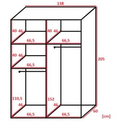 Dulap-cupe Prime Furniture Retro 1 Black Handles 138x205x59 (White/Black) Thumb