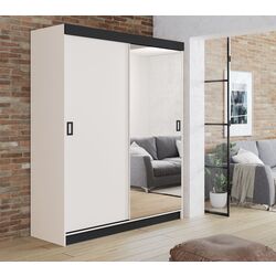 Dulap-cupe Prime Furniture Retro 1 Black Handles 138x205x59 (White/Black)