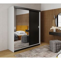 Dulap-cupe Prime Furniture Retro 1 White Handles 138x205x59 (White/Black)