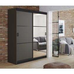 Dulap-cupe Prime Furniture Retro 3 138x205x59 (Graphite/Black)