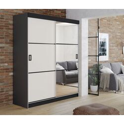 Dulap-cupe Prime Furniture Retro 3 138x205x59 (Graphite/White/Black)