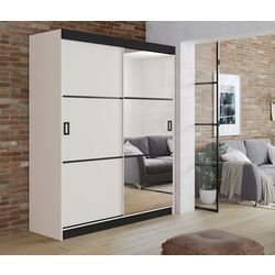 Dulap-cupe Prime Furniture Retro 3 138x205x59 (White/Black)