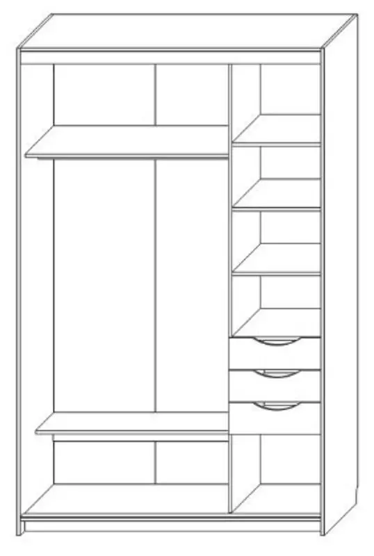 Dulap-cupe КМК 0443 Magiya (Chamonix Oak Light/Walnut Chocolate) - 2