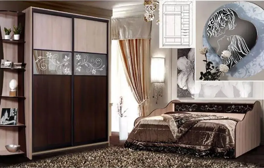 Dulap-cupe КМК 0443 Magiya (Chamonix Oak Light/Walnut Chocolate) - 3